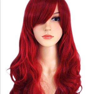 Dark red wig
